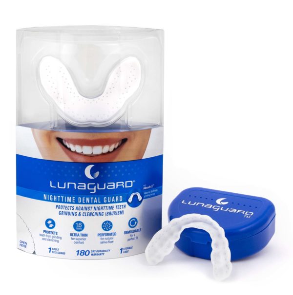 Lunaguard nighttime dental mouth guard to fight bruxism and stop teeth grinding and teeth clenching